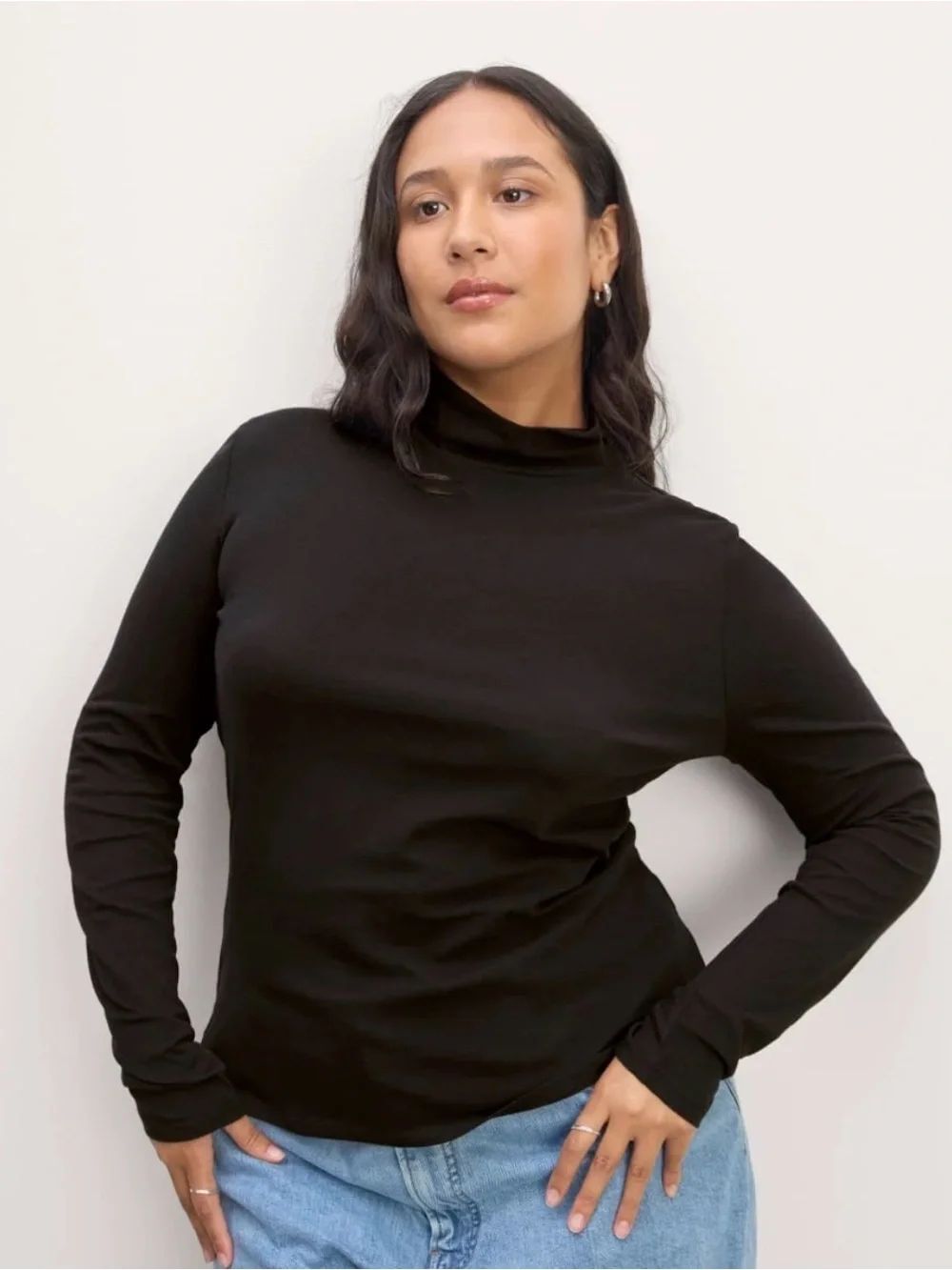 New Everlane THE AIR TURTLENECK in Black Size M